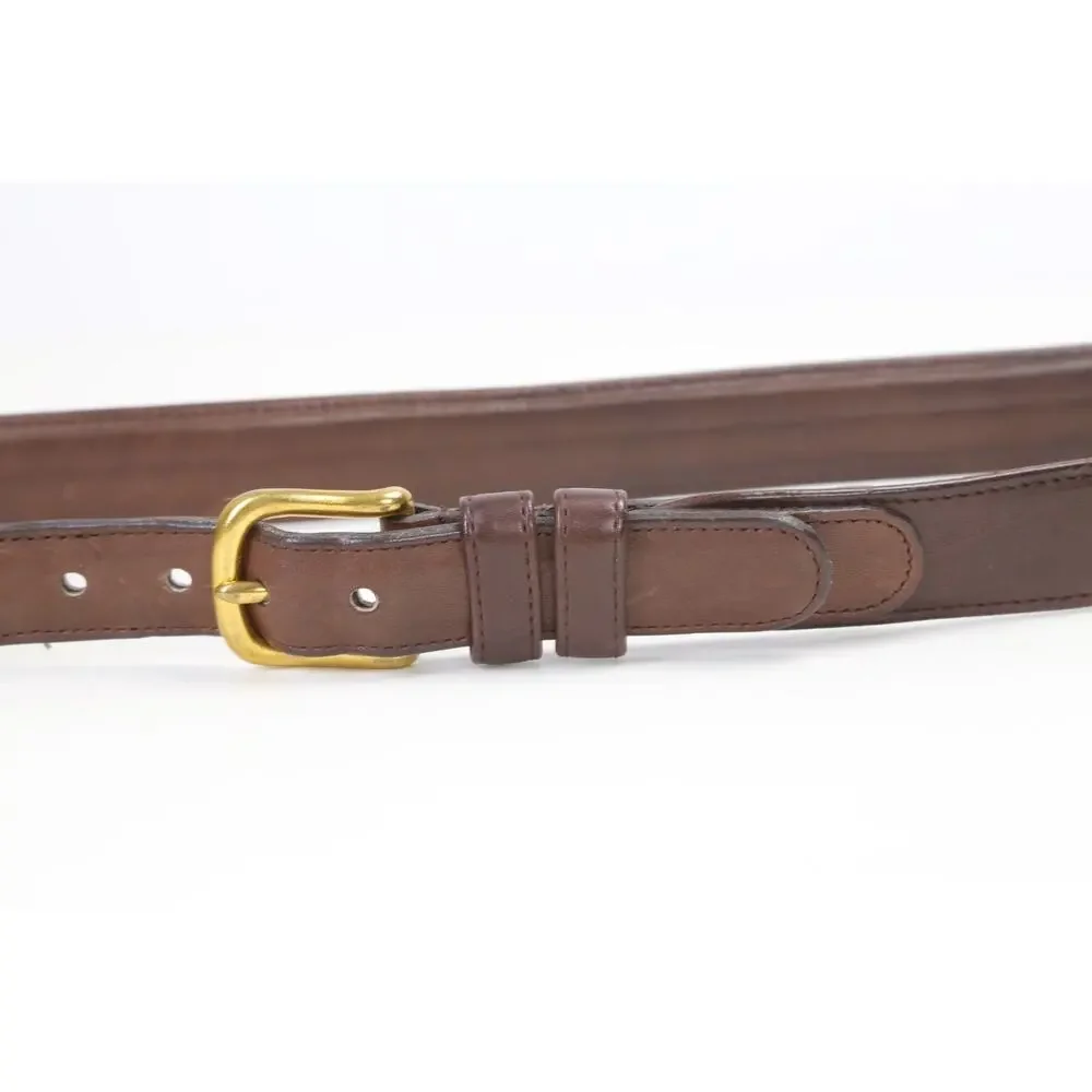 Coach Brown Leather Belt Size 38 / 95 Brass Buckle Classic Luxury Minimalist - Picture 5 of 16